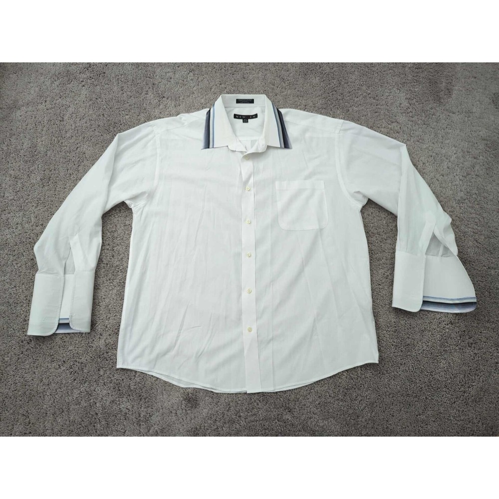 New Gen Dress Shirt Mens 2XL Long Sleeve‎ White Single Needle Tailoring Classic